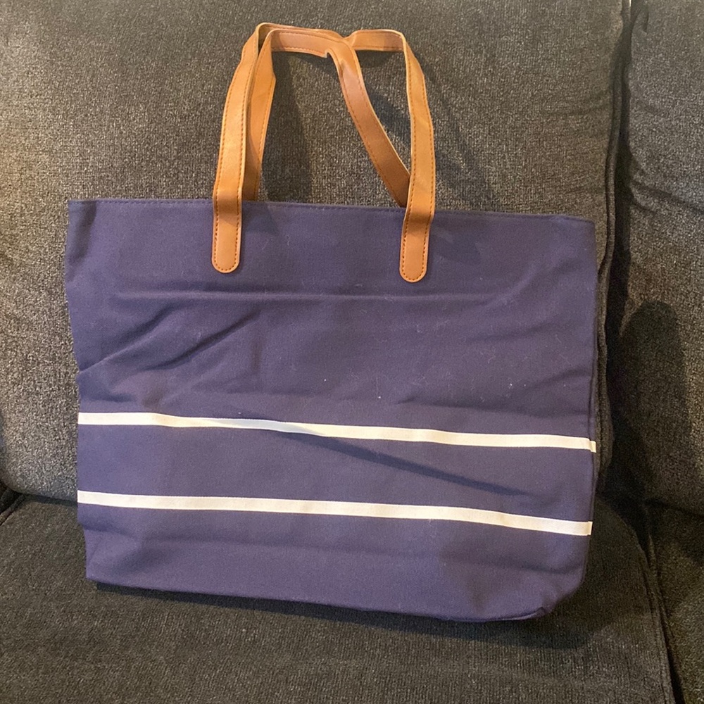 Brand new, Navy with white stripes tote.